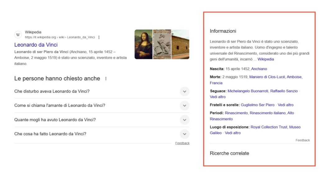 knowledge panel di google