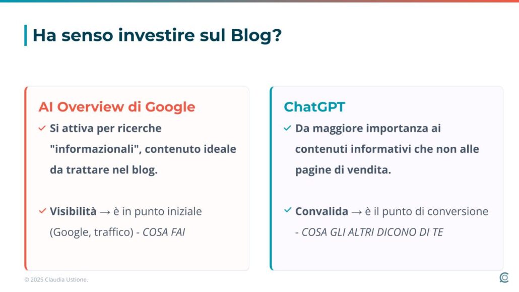 il blog per l'AI overview vs chatgpt